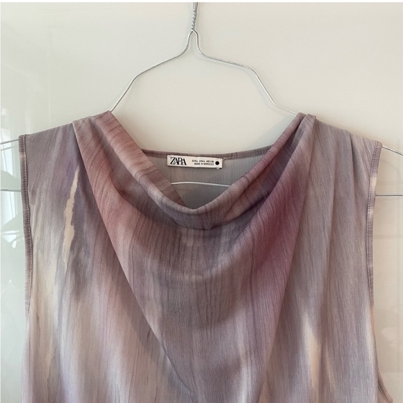 Zara NWOT Lilac / light purple tie dye maxi dress - Picture 7 of 7